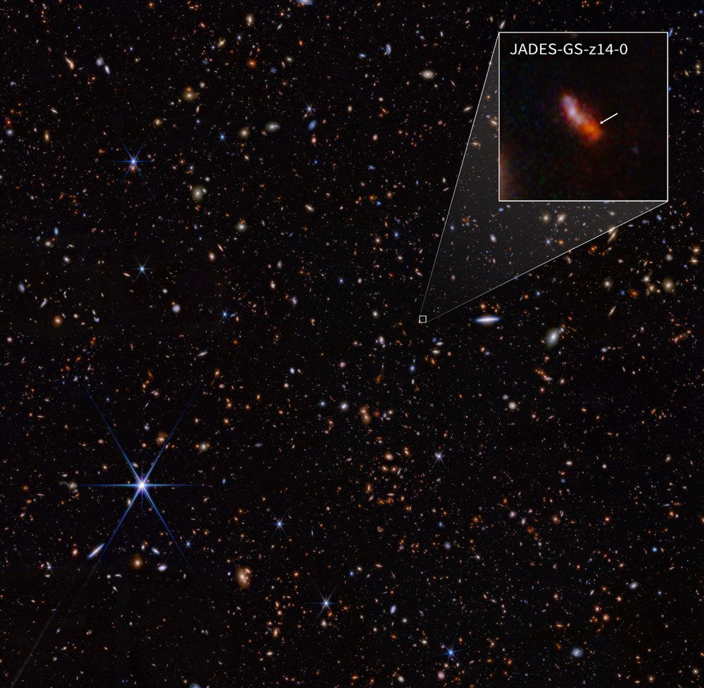 Eine der fernsten Galaxien: JADES-GS-z14-0